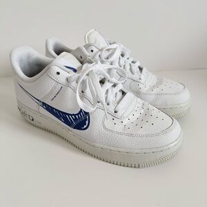 Nike Sketch Graphic-Equipped Air Force 1 Racer Blue Accents